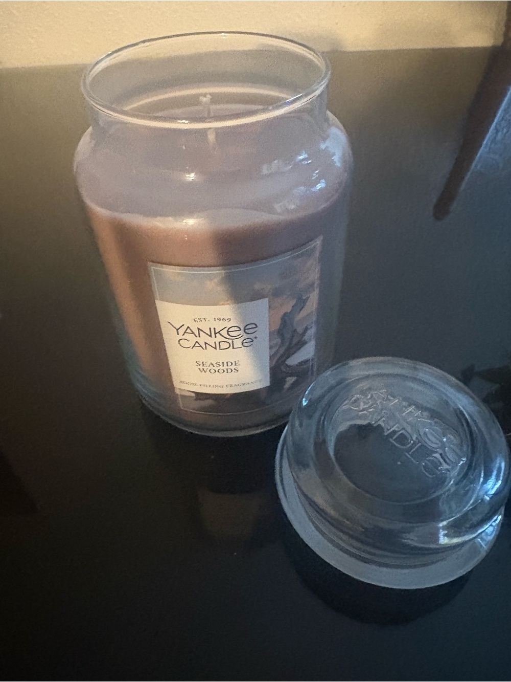 Yankee Candle Seaside Woods Jar Candle - Brown with Clear Glass Lid